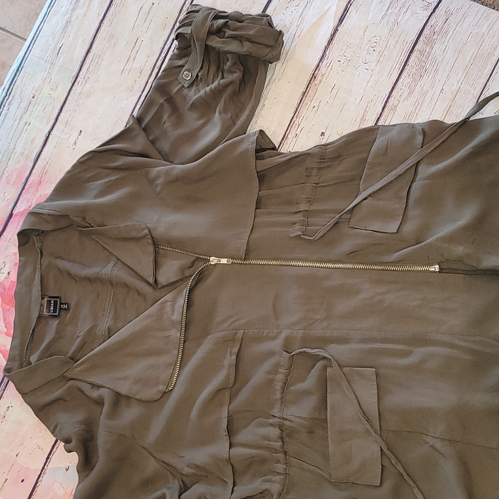 Olive green zip up shirt/jacket type - Picture 8 of 10